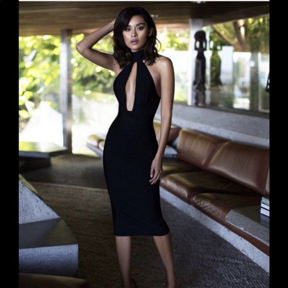 The alejandra black bandage dress (house of CB)